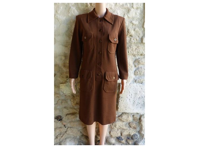 Yves Saint Laurent Wollkleid Braun - Ansicht 2