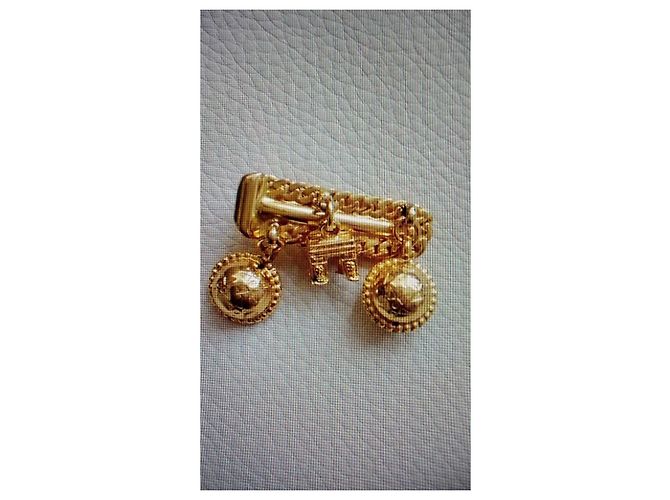Spilla per cravatta Céline 1990 Planet Arc de Triomphe placcata oro D'oro - vista 2