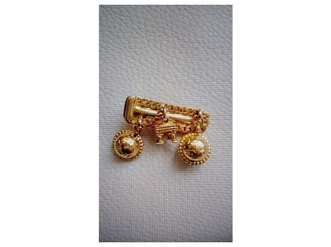 Spilla per cravatta Céline 1990 Planet Arc de Triomphe placcata oro D'oro - vista 4