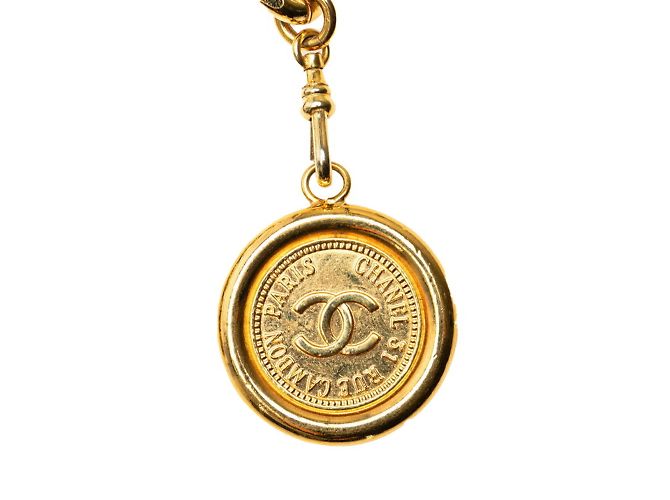 Kette mit Medaillon-Platte von Chanel Schwarz Golden - Ansicht 3