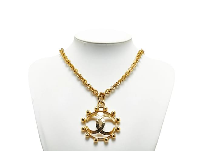 Collar Péndulo Chanel Coco Mark Dorado - vista 8