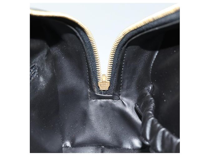 Vanity CHANEL COCO Marca Pochette Cosmetica Smalto Nero Oro CC Auth bs16594 D'oro - vista 18