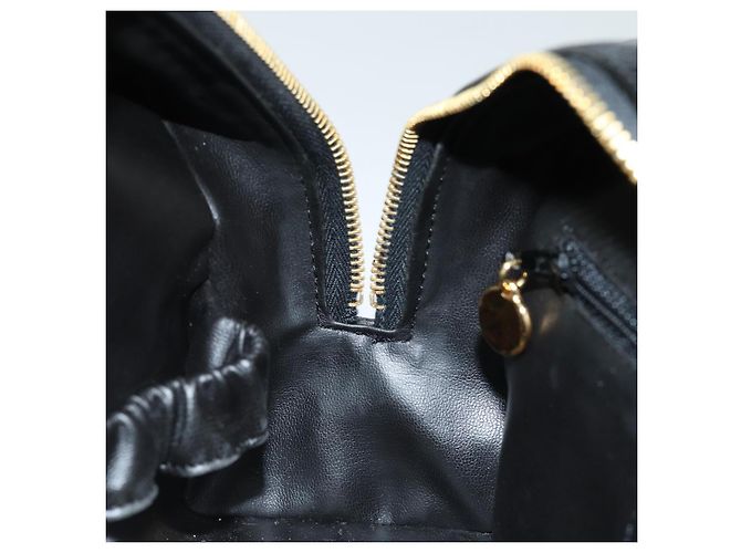 Vanity CHANEL COCO Marca Pochette Cosmetica Smalto Nero Oro CC Auth bs16594 D'oro - vista 19