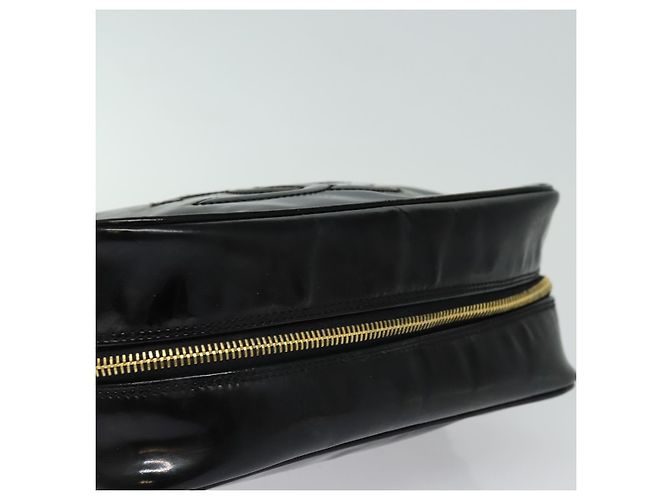 Vanity CHANEL COCO Marca Pochette Cosmetica Smalto Nero Oro CC Auth bs16594 D'oro - vista 5