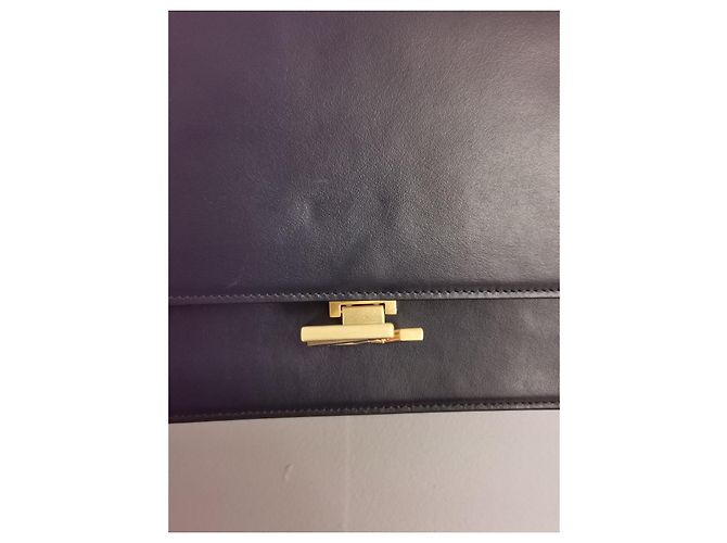 Borsa Zadig & Voltaire Le City ZV Initiale in pelle blu Blu navy Blu scuro Silver hardware - vista 4
