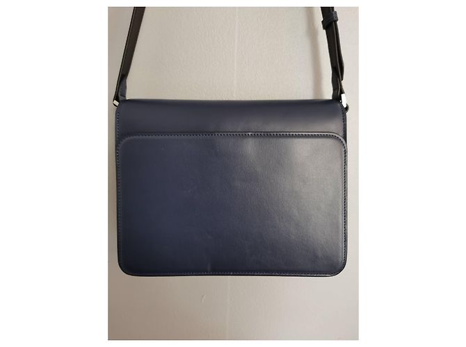 Borsa Zadig & Voltaire Le City ZV Initiale in pelle blu Blu navy Blu scuro Silver hardware - vista 7