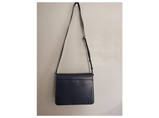 Borsa Zadig & Voltaire Le City ZV Initiale in pelle blu Blu navy Blu scuro Silver hardware - vista 8