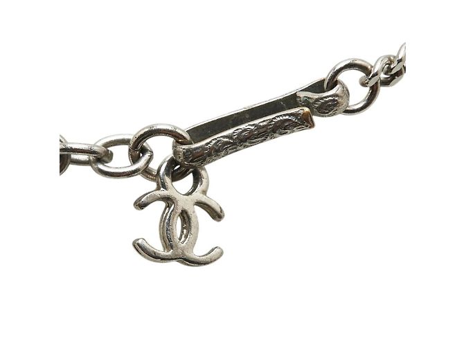 Collana Piastra Cambon di Chanel Argento Bianco - vista 6