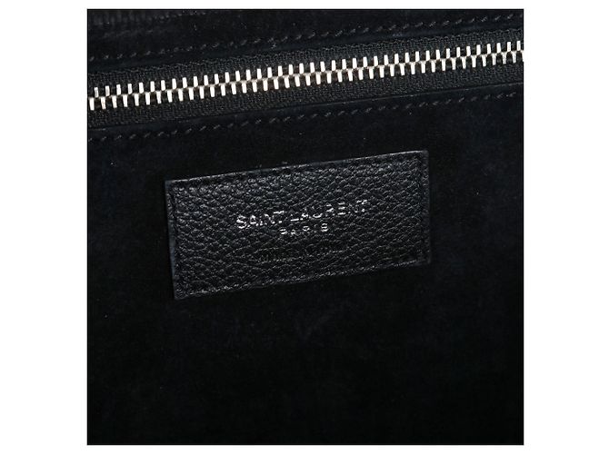 SAINT LAURENT - Borsa Saint Laurent Rive Gauche in pelle nera e camoscio Nero - vista 10