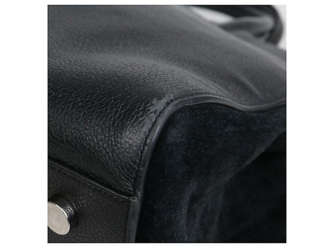 SAINT LAURENT - Borsa Saint Laurent Rive Gauche in pelle nera e camoscio Nero - vista 8