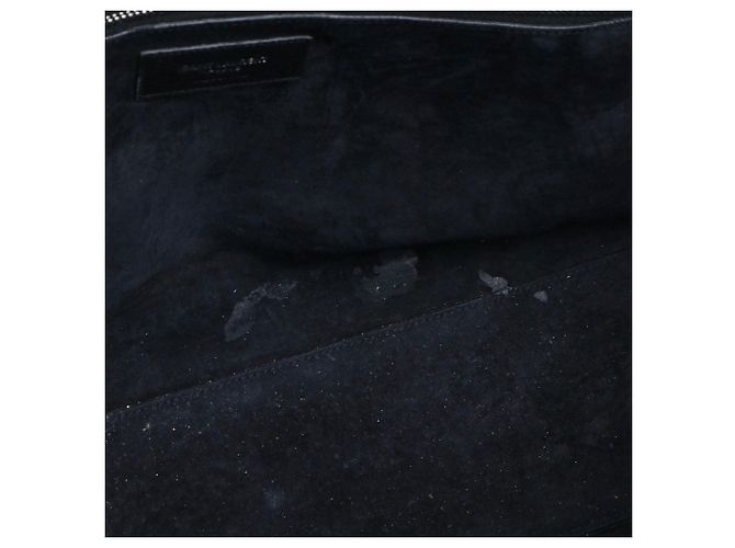 SAINT LAURENT - Borsa Saint Laurent Rive Gauche in pelle nera e camoscio Nero - vista 9
