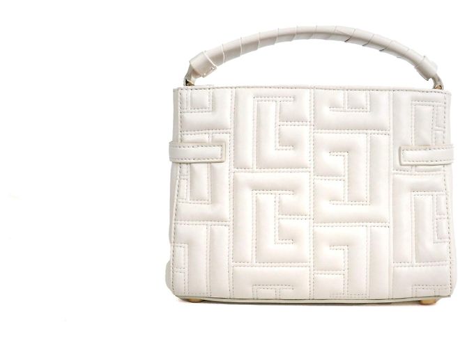 BALMAIN - Bolsa de ombro Balmain B-Buzz 22 em couro liso branco - vista 3