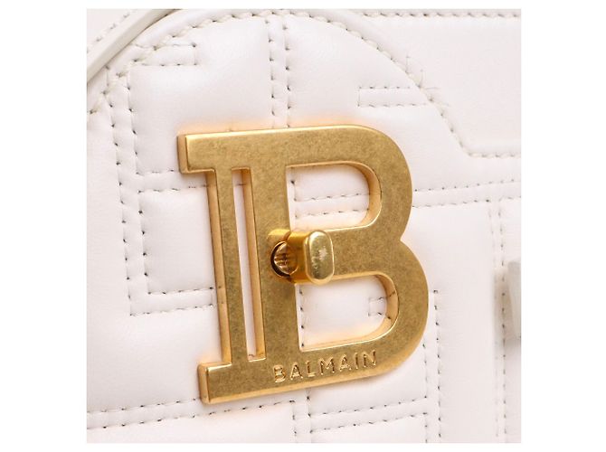 BALMAIN - Bolsa de ombro Balmain B-Buzz 22 em couro liso branco - vista 5