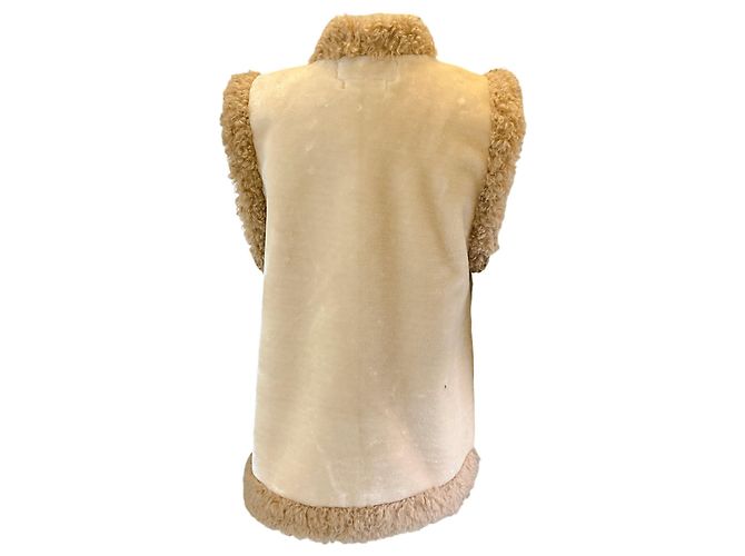 Bestickte Kunstfellweste Muveil Beige 2021 - Ansicht 3