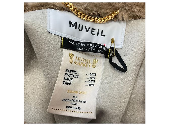 Bestickte Kunstfellweste Muveil Beige 2021 - Ansicht 4