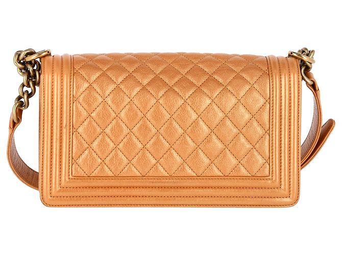 Bolsa Boy Flap Medium Matelassê Chanel em Couro de Cordeiro Marrom Vermelho - vista 3