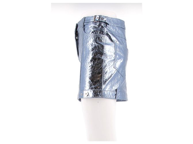 Faldas Versace T.IT 38 Cuero Azul - vista 4