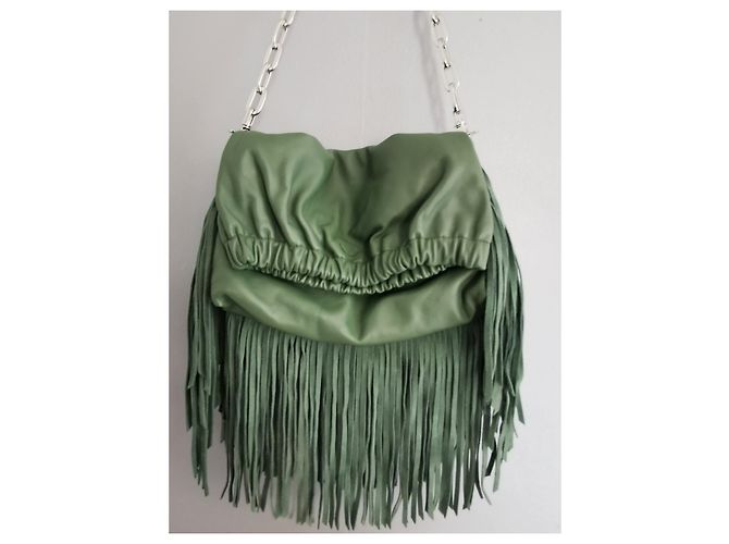 Borsa Rockyssime in pelle verde Zadig & Voltaire Argento - vista 10