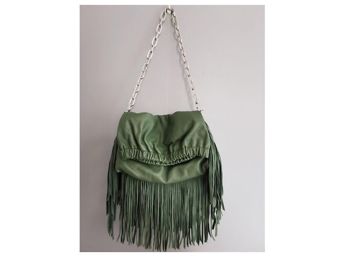 Borsa Rockyssime in pelle verde Zadig & Voltaire Argento - vista 11