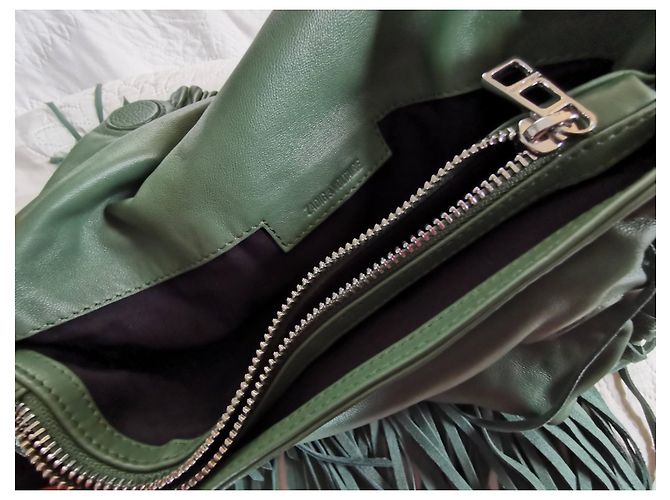 Borsa Rockyssime in pelle verde Zadig & Voltaire Argento - vista 12