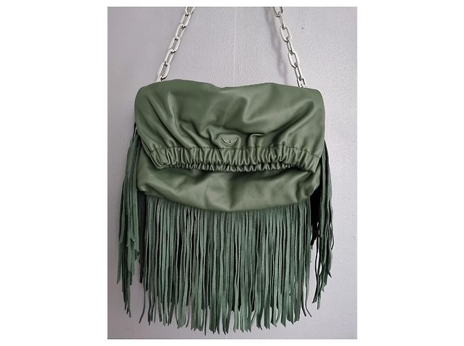 Borsa Rockyssime in pelle verde Zadig & Voltaire Argento - vista 2