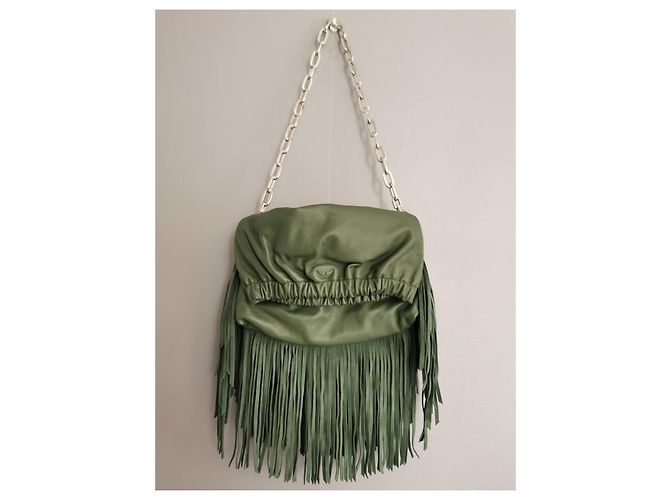 Borsa Rockyssime in pelle verde Zadig & Voltaire Argento - vista 6