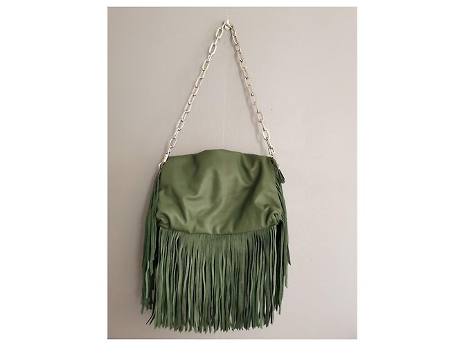 Borsa Rockyssime in pelle verde Zadig & Voltaire Argento - vista 7