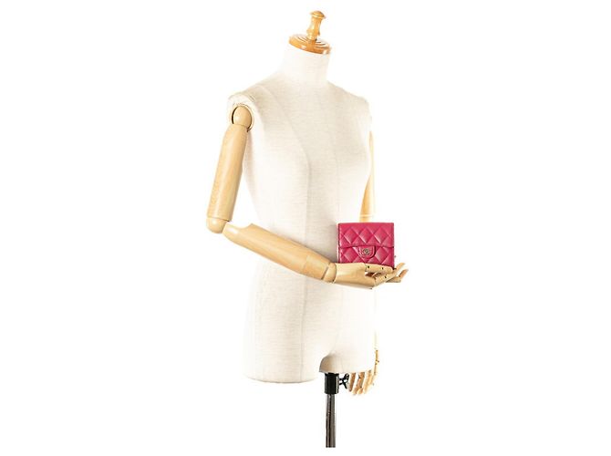 Portafoglio classico piccolo con patta Chanel Matelassé Coco Mark Rosa - vista 13