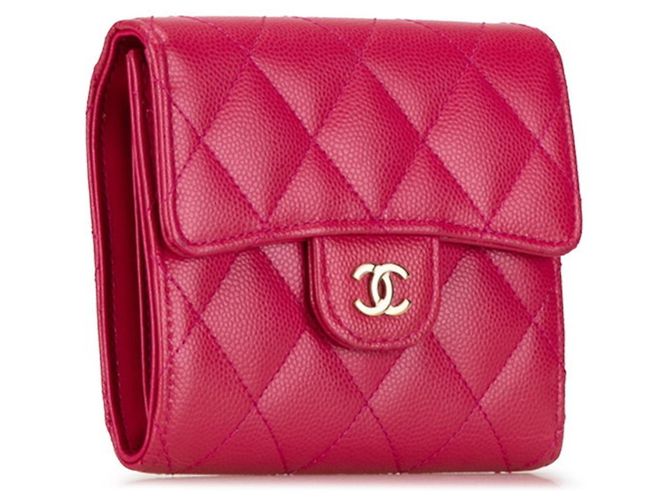 Portafoglio classico piccolo con patta Chanel Matelassé Coco Mark Rosa - vista 3