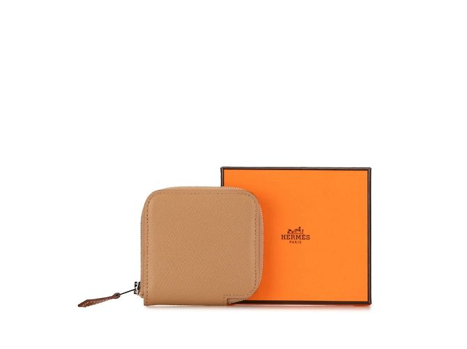 Monedero compacto de seda Azap de Hermès Gris Gris pardo - vista 10