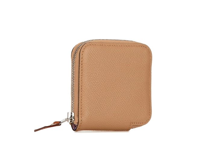 Monedero compacto de seda Azap de Hermès Gris Gris pardo - vista 3