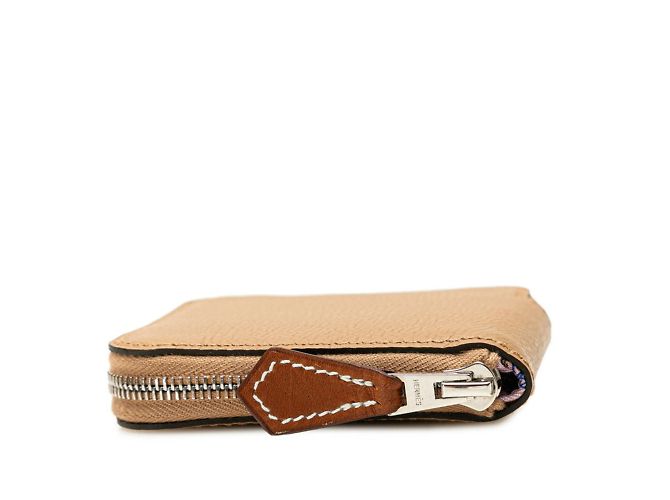 Monedero compacto de seda Azap de Hermès Gris Gris pardo - vista 6