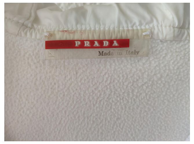 Prada Sudadera de forro polar blanca con capucha Blanco - vista 2