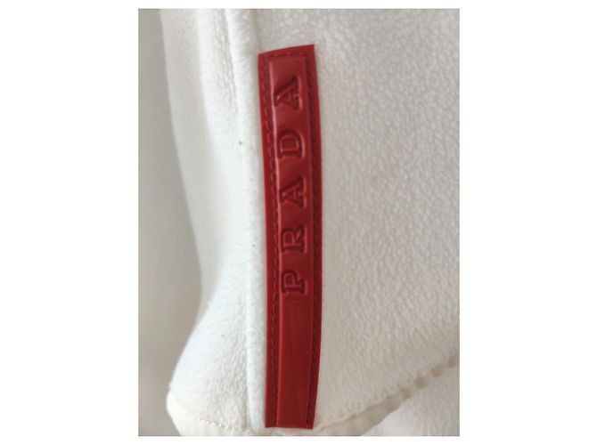 Prada Sudadera de forro polar blanca con capucha Blanco - vista 6