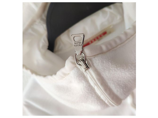 Prada Sudadera de forro polar blanca con capucha Blanco - vista 7