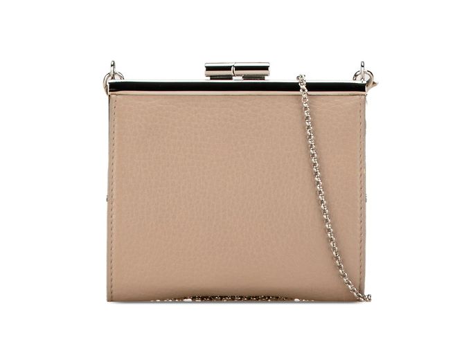 Bulgari Portafoglio a catena Bvlgari in pelle beige greige Grigio - vista 2