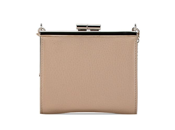 Bulgari Portafoglio a catena Bvlgari in pelle beige greige Grigio - vista 4