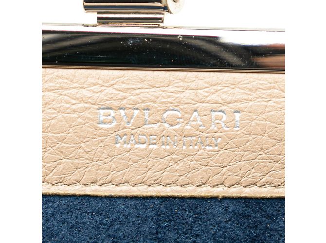 Bulgari Portafoglio a catena Bvlgari in pelle beige greige Grigio - vista 7