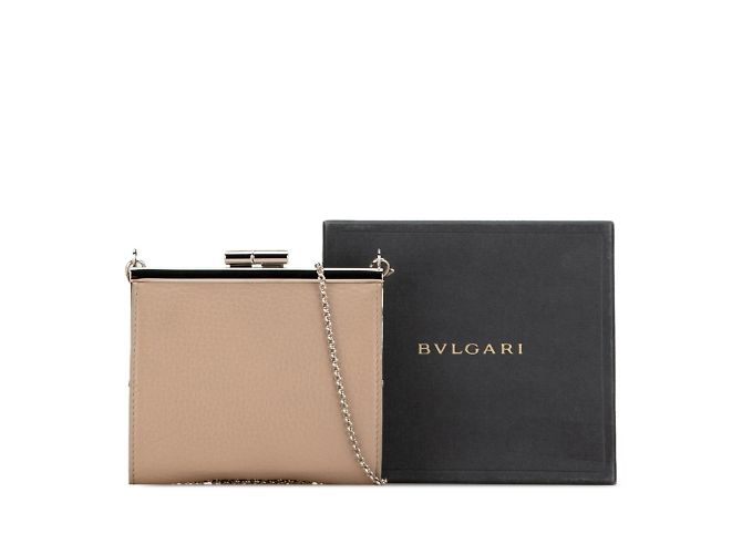 Bulgari Portafoglio a catena Bvlgari in pelle beige greige Grigio - vista 9
