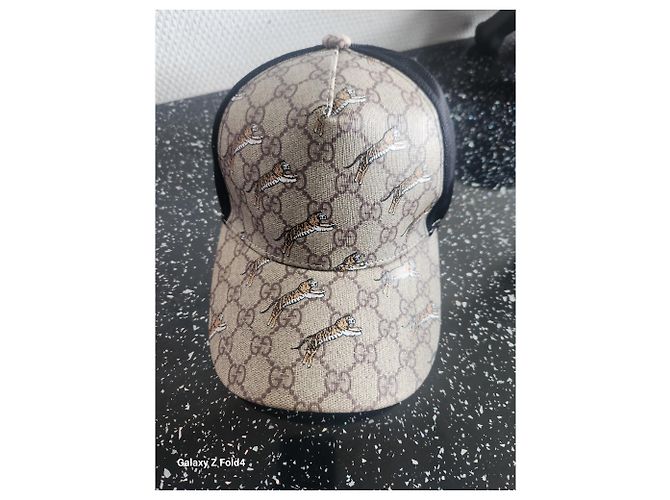Berretto Gucci in pelle nero e marrone chiaro - vista 2