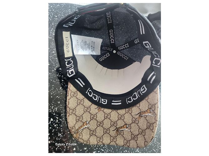 Berretto Gucci in pelle nero e marrone chiaro - vista 4
