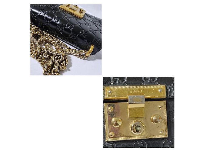 Padlock Borsa a spalla piccola con lucchetto in pelle Guccissima nera Nero - vista 11