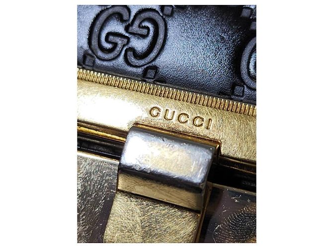 Padlock Borsa a spalla piccola con lucchetto in pelle Guccissima nera Nero - vista 13