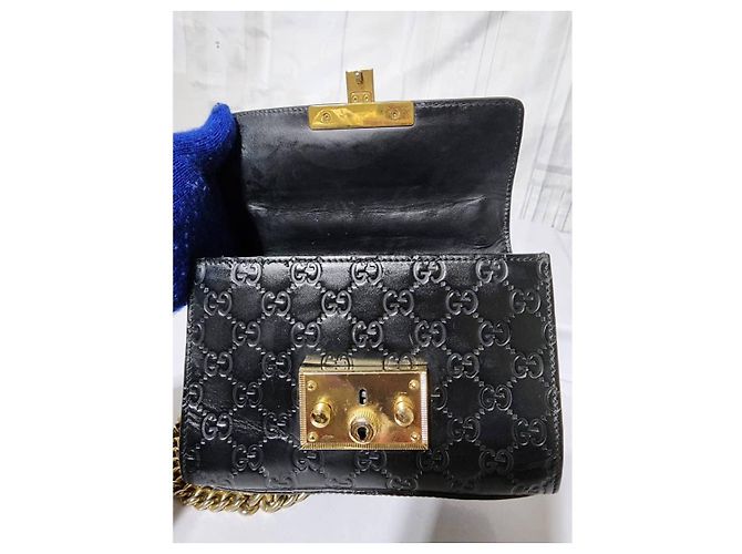 Padlock Borsa a spalla piccola con lucchetto in pelle Guccissima nera Nero - vista 15