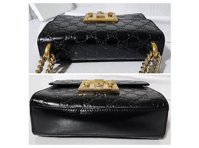 Padlock Borsa a spalla piccola con lucchetto in pelle Guccissima nera Nero - vista 7