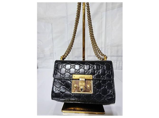 Padlock Borsa a spalla piccola con lucchetto in pelle Guccissima nera Nero - vista 9