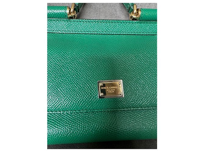 Borsa Dolce & Gabbana Sicily Bag Mini Verde Pelle - vista 10