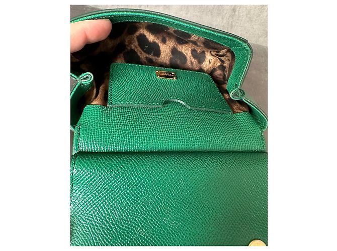 Borsa Dolce & Gabbana Sicily Bag Mini Verde Pelle - vista 11