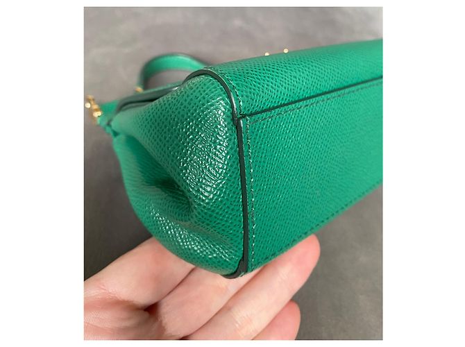 Borsa Dolce & Gabbana Sicily Bag Mini Verde Pelle - vista 13
