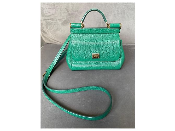 Borsa Dolce & Gabbana Sicily Bag Mini Verde Pelle - vista 16